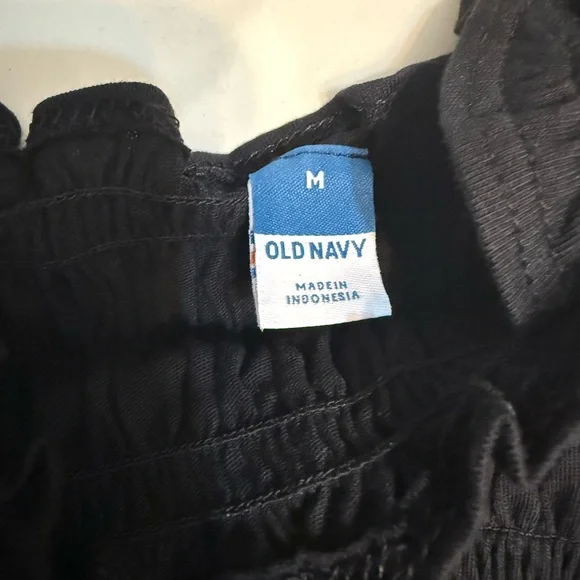 NWT Fitted Smocked Tank Top Medium Black Jack - Picture 2 of 4